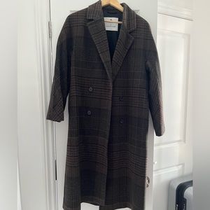 Aritzia Plaid Slouch Coat
